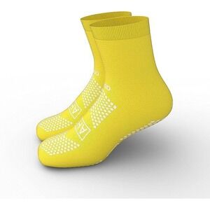 2 Pairs AHS American Hospital Supply Premium Anti slip socks, Unisex Yellow Sz L